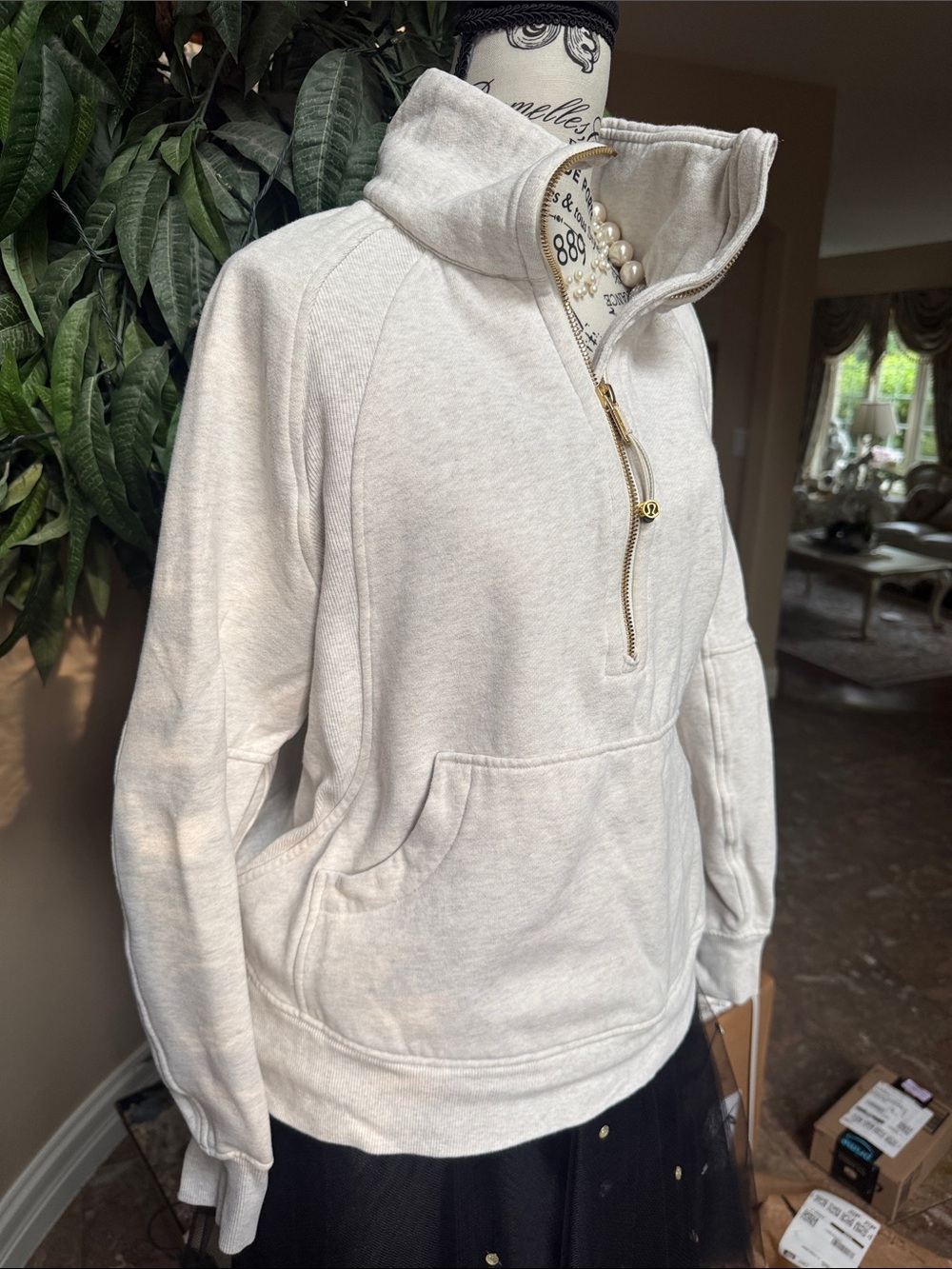 lululemon athletica Cream Half-Zip Pullover Sweater